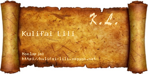 Kulifai Lili névjegykártya