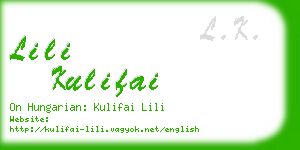 lili kulifai business card